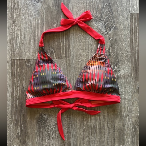Prana Size Medium Orange Swim Top Carmine Pink Desert Geo Lahari Bikini Top - Picture 5 of 7